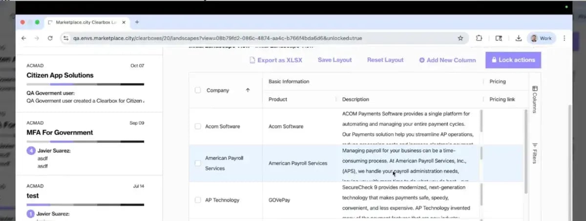 custom columns on table